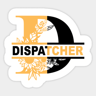 Floral Dispatcher Split color Thin Gold Line Sticker